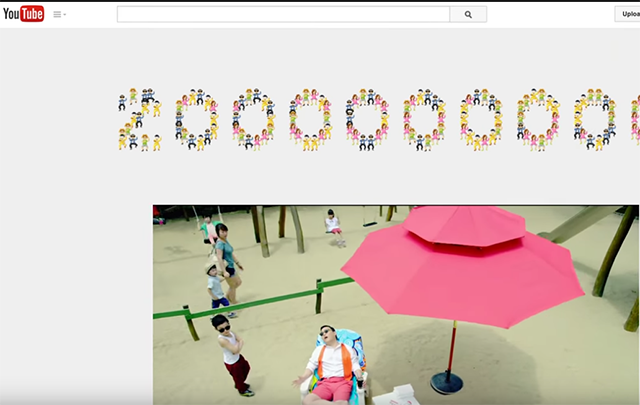 A screenshot of the animation on the YouTube Watch page