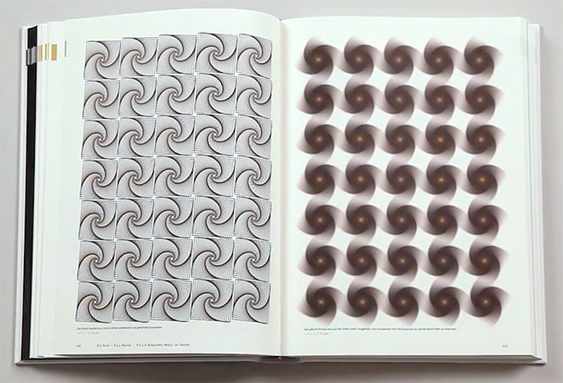 A photo of two pages of the Generative Design book