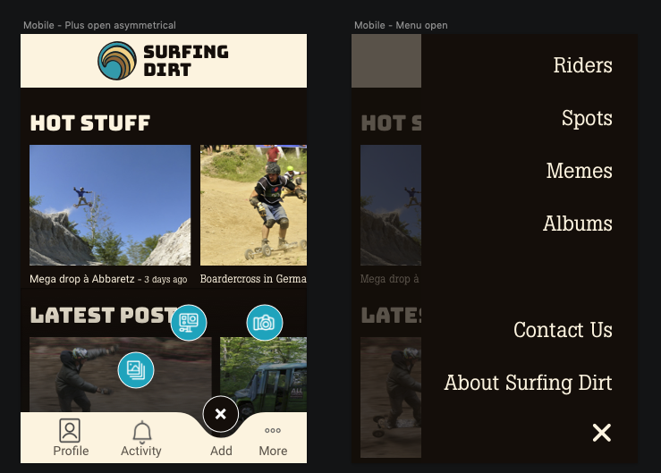 A screenshot of two mobile designs for the app